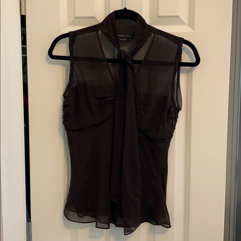 Chocolate brown silk BCBG top
